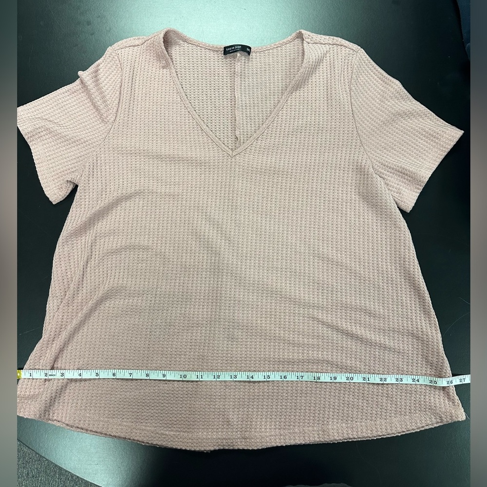 SHEIN Mauve waffle knit tshirt - 3xl